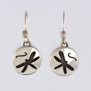 Far Fetched Dragonfly Dangle Earrings 925 Sterling Silver